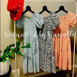 Smocked midi dress